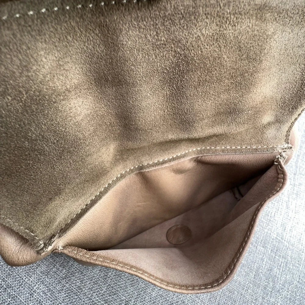 Gianni Notaro Bag Large Nude Leather Hobo Crossbody Shoulder Purse Made in Italy